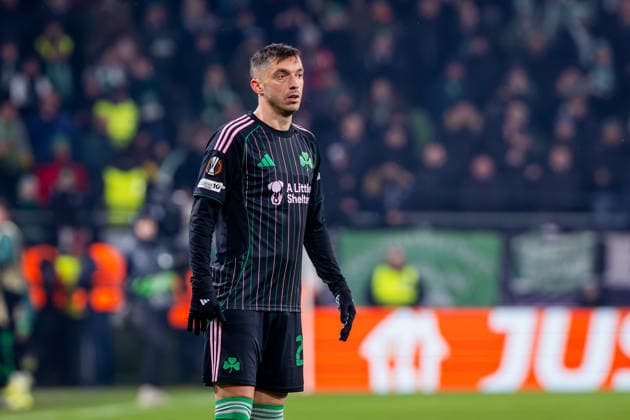 FERENCVAROS - PANATHINAIKOS Giannis Kotsiras of Panathinaikos during the league phase of UEFA Europa league football match between Ferencvarosi TC and Panathinaikos FC. Groupama Arena, Ferencvaros Arena, Budapest, Hungary, January 22, 2026. Photo by Branislav Racko Copyright: xx 080A7444