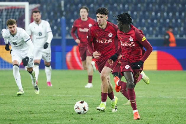 SOCCER - UEFA EL, RBS vs Basel SALZBURG,AUSTRIA,22.JAN.26 - SOCCER - UEFA Europa League, Red Bull Salzburg vs FC Basel. Image shows Kerim Alajbegovic (RBS).  GEPAxpictures xDavidxGeieregger