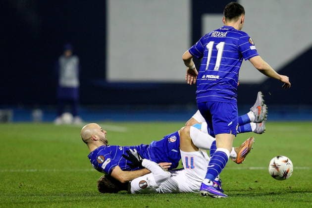 Zagreb, Craotia, 220126. Dinamo s player Josip Misic during UEFA Europa league football match, 7th round, between Dinamo and FCSB at Maksimir stadium. Foto: Josip Bandic CROPIX Zagreb Croatia Copyright: xxJosipxBandicx xCROPIXx dinamo_fcsb97-220126
