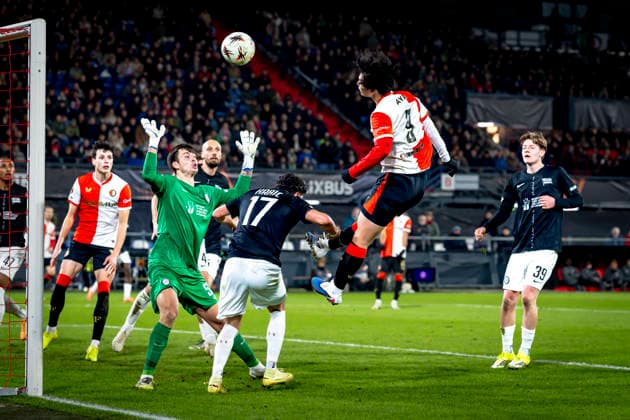 SC Feyenoord Rotterdam forwarder Ayase Ueda during the match SC Feyenoord Rotterdam vs SK Sturm Graz at the for the Europa League League phase Matchday 7 season 2025 2026 in ROTTERDAM, Netherlands on 22 january 2026, photo by Marcel van Dorst EYE4images DeFodi Images