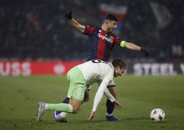 CALCIO - UEFA Europa League - Bologna FC vs Celtic FC Riccardo Orsolini of Bologna FC during the Uefa Europa League 2025 26 season football match between Bologna FC and Celtic Glasgow on 22 January 2026 at â?? Renato Dall Ara Stadium, Bologna, Italy. Photo Nderim KACELI Bologna Italy  Copyright: xIPAxSport ABACAx
