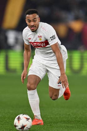 CALCIO - UEFA Europa League - AS Roma vs VfB Stuttgart Jamie Leweling of VfB Stuttgart 1893 is in action during the UEFA Europa League phase day 7 football match between between A.S. Roma and VfB Stuttgart 1893 at the Olympic Stadium on January 22, 2026 in Rome, Italy. Rome Italy  Copyright: xIPAxSport ABACAx