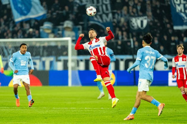 Malmo FF v Crvena Zvezda, UEFA Europa League, Malmo Sweden Malmo, Sweden. 22nd, January 2026. Rade Krunic (33) of Crvena Zvezda seen during the UEFA Europa League match between Malmo FF and Crvena Zvezda at Eleda Stadion in Malmo. Sweden, Malmo, Eleda Stadion  Copyright: xGonzalesxPhoto TobiasxJorgensenx