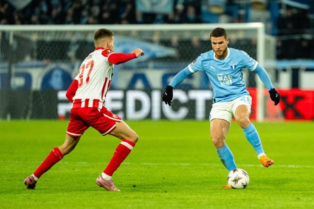 Malmo FF v Crvena Zvezda, UEFA Europa League, Malmo Sweden Malmo, Sweden. 22nd, January 2026. Gabriel Busanello (25) of Malmo FF seen during the UEFA Europa League match between Malmo FF and Crvena Zvezda at Eleda Stadion in Malmo. Sweden, Malmo, Eleda Stadion  Copyright: xGonzalesxPhoto TobiasxJorgensenx