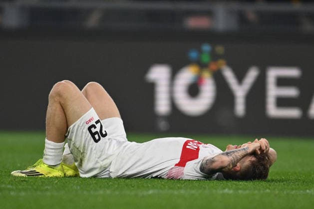 Finn Jeltsch of VfB Stuttgart 1893 during the UEFA Europa League phase day 7 football match between between A.S. Roma and VfB Stuttgart 1893 at the Olympic Stadium on January 22, 2026 in Rome, Italy.  Copyright: xDomenicoxCippitelli IPAxSportx xipa-agency.netx xx IPA_70435083 IPA_Agency_IPA70435083