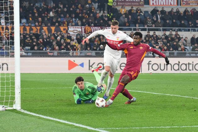 Foto IPP Roberto Ramaccia Roma 22 1 2026 Uefa Europa League - 7 Giornata 2025 2026 Roma vs Stoccarda Nella foto Ermedin Demirovic of VfB Stuttgart scoring chance Italy Photo Press - World Copyright Roma italy Italia ITALY  Copyright: xR4924_italyphotopressx
