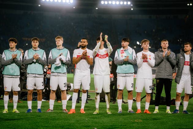 The VfB Stuttgart team would like to thank the fans who traveled with them, ITA, AS Roma vs VfB Stuttgart, Football, Europa League, Matchday 7, Season 2025 2026, 22 01 2026, ITA, AS Roma vs VfB Stuttgart, Football, Europa League, Matchday 7, Season 2025 2026, 22 01 2026, Rome Copyright: xEibner-Pressefoto EdwardxCheungx EP_ECG