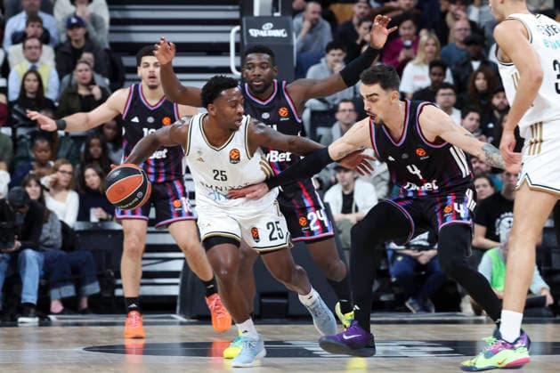 BASKET BALL : Paris Basket Vs Dubai - Euroligue - 22 01 2026 Mckinley Wright IV (Dubai) Vs Leopold Cavaliere (Paris) ParisFrance  Copyright: xMichaelxBaucherx