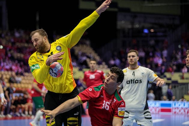 86Brandao, Ricardo + in action Match between GERMANY VS PORTUGAL, valid for Men s EHF EURO 2026 at Jyske Bank Boxen in Herning on 22 January 2026. Herning Jyske Bank Boxen Herning Denmark Copyright: xIMAGOx xPRIMExSPORTSxIMAGESx xANGELOxMOREIRAx