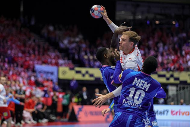 43Pytlick, Simon in action Match between FRANCE VS DENMARK valid for Men s EHF EURO 2026 at Jyske Bank Boxen in Herning on 22 January 2026. Herning Jyske Bank Boxen Herning Denmark Copyright: xIMAGOx xPRIMExSPORTSxIMAGESx xANGELOxMOREIRAx