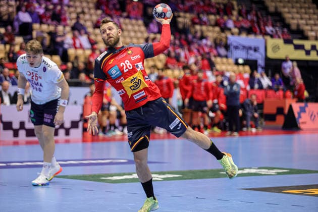 28Gomez, Aleix in action Match between SPAIN VS NORWAY, valid for Men s EHF EURO 2026 at Jyske Bank Boxen in Herning on 22 January 2026. Herning Jyske Bank Boxen Herning Denmark Copyright: xIMAGOx xPRIMExSPORTSxIMAGESx xANGELOxMOREIRAx