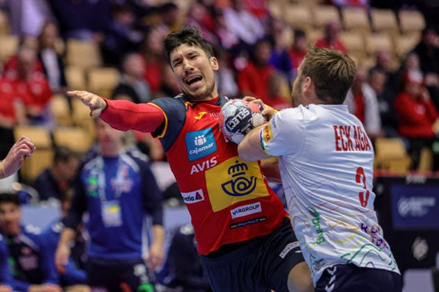 10Dujshebaev, Alex in action Match between SPAIN VS NORWAY, valid for Men s EHF EURO 2026 at Jyske Bank Boxen in Herning on 22 January 2026. Herning Jyske Bank Boxen Herning Denmark Copyright: xIMAGOx xPRIMExSPORTSxIMAGESx xANGELOxMOREIRAx