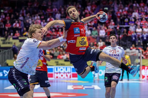 11Odriozola, Kauldi in action Match between SPAIN VS NORWAY, valid for Men s EHF EURO 2026 at Jyske Bank Boxen in Herning on 22 January 2026. Herning Jyske Bank Boxen Herning Denmark Copyright: xIMAGOx xPRIMExSPORTSxIMAGESx xANGELOxMOREIRAx