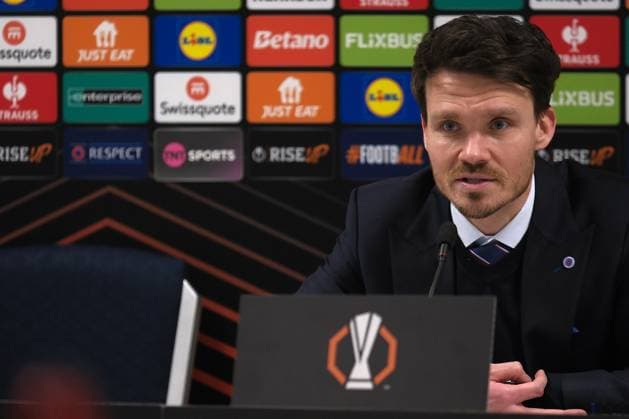 UK: Rangers v Ludogorets Razgrad, UEFA Europa League at Ibrox Stadium, Glasgow, Scotland on 22 January 2026: Pictured: Rangers Coach Danny Rohl attends the post-match press conference, PK, Pressekonferenz Glasgow Ibrox Stadium Scotland Copyright: xAlexxToddx