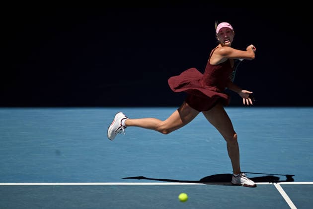 TENNIS AUSTRALIAN OPEN, Anastasia Potapova of Austria in action during the Womens 3rd round match against Aryna Sabalenka of Russia on day 6 of the 2026 Australian Open tennis tournament at Melbourne Park in Melbourne, Friday, January 23, 2026. ( NO ARCHIVING MELBOURNE VICTORIA AUSTRALIA  Copyright: xLUKASxCOCHx 20260123199060061818