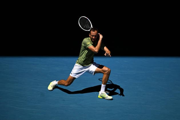 TENNIS AUSTRALIAN OPEN, Daniil Medvedev of Russia in action during the Men™s 3rd round match against Fabian Marozsan of Hungary on day 6 of the 2026 Australian Open tennis tournament at Melbourne Park in Melbourne, Friday, January 23, 2026. ( NO ARCHIVING MELBOURNE VICTORIA AUSTRALIA  Copyright: xLUKASxCOCHx 20260123145290457578