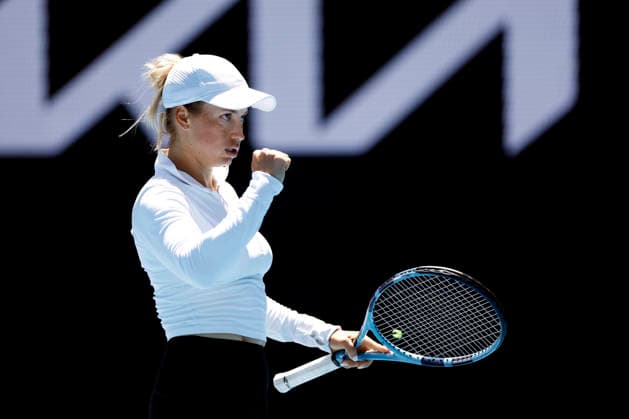 TENNIS AUSTRALIAN OPEN, Yulia Putintseva of Kazakhstan reacts during the Women™s 3rd round match against Zeynep Sonmez of Turkiye on day 6 of the 2026 Australian Open tennis tournament at Melbourne Park in Melbourne, Friday, January 23, 2026. ( NO ARCHIVING MELBOURNE VICTORIA AUSTRALIA  Copyright: xROBxPREZIOSOx 20260123150892823899