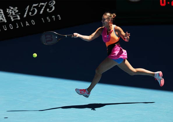 January 23, 2026, Melbourne, Victoria, Australia: ARYNA SABALENKA during the match against A. Potapova of Austria in the third round of Australian Open, Melbourne, Australia. Sabalenka won 7:6 (7-4), 7:6 Melbourne Australia - ZUMAc278 20260123_zsp_c278_011 Copyright: xMarcinxCholewinskix