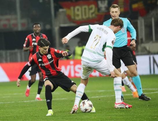 L OGC Nice vs Go Ahead Eagles Football PHOTOPQR NICE MATIN Cyril Dodergny ; Nice ; 22 01 2026 ; Nice le 22 01 2026 - Stade Allianz Riviera - Football - Ligue Europa - L OGC Nice affronte Go Ahead Eagles - L attaquant nicois BOUDACHE N32 Nice France  Copyright: xPHOTOPQR NICExMATIN MAXPPPxCyrilxDodergnyx 20260122NIM0410 20260122NIM0410
