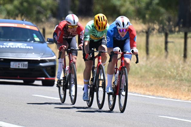 23-01-2026 Tour Down Under; Tappa 03 Henley Beach - Nairne; 2026, Groupama - Fdj United; 2026, Uno X - Mobility; 2026, Lotto - Intermarche; Paleni, Enzo; Bugge, Urianstad Martin; Veistroffer, Baptiste; 