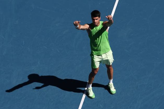 Carlos Alcaraz of Spain wins his third round match Australian Open tennis tournament, Day Six, Melbourne Park, Australia - 23 Jan 2026Melbourne Melbourne Park Victoria (VIC) Australia  Copyright: xRachelxBach Shutterstockx 16380457cd