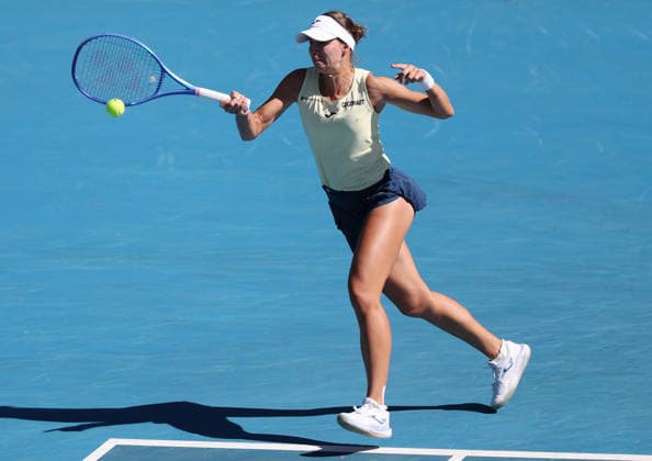 January 23, 2026, Melbourne, Victoria, Australia: MAGDA LINETTE of Poland during the match against K. Muchova of Czech Republic in the third round of Australian Open, Melbourne, Australia. Linette lost 1:6, 1:6. Melbourne Australia - ZUMAc278 20260123_zsp_c278_019 Copyright: xMarcinxCholewinskix