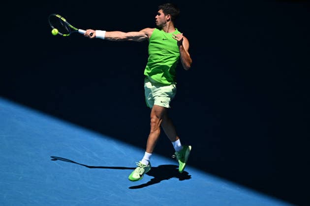Australian Open - Melbourne Carlos Alcaraz (ESP) during his third round match at the 2026 Australian Open at Melbourne Park in Melbourne, AUSTRALIA, on January 23, 2026. Photo by Corinne Dubreuil ABACAPRESS.COM Melbourne Australia  Copyright: xDubreuilxCorinne ABACAx