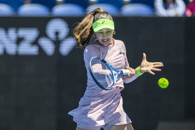 Australian Open 2026 MELBOURNE, AUSTRALIA - JANUARY 23: Zeynep Sonmez (TUR) in action against Yulia Putintseva (not seen) during round 3 at the Australian Open grand slam tennis tournament at Melbourne Park in Melbourne, Australia on January 23, 2026 Mark Avellino Anadolu Melbourne Australia. Editorial use only. Please get in touch for any other usage.  Copyright: x2026xAnadoluxMarkxAvellinox