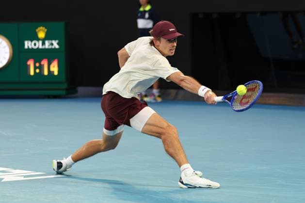 Alex de Minaur of Australia during his third round match Australian Open tennis tournament, Day Six, Melbourne Park, Australia - 23 Jan 2026Melbourne Melbourne Park Victoria (VIC) Australia  Copyright: xRachelxBach Shutterstockx 16380457fk