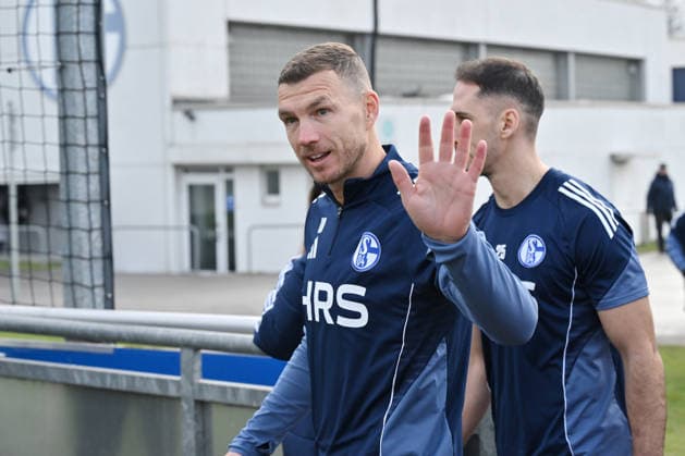 Edin Dzeko FC Schalke 04 23 01 2026, Football 2 Bundesliga, Season 2025 2026, Training FC Schalke 04 Gelsenkirchen North Rhine-Westphalia Germany Team2