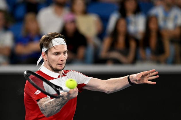 TENNIS AUSTRALIAN OPEN, Alexander Bublik of Kazakhstan in action during the Men™s 3rd round match against Tomas Etcheverry of Argentina on day 6 of the 2026 Australian Open tennis tournament at Melbourne Park in Melbourne, Friday, January 23, 2026. ( NO ARCHIVING MELBOURNE VICTORIA AUSTRALIA  Copyright: xLUKASxCOCHx 20260124129126046057