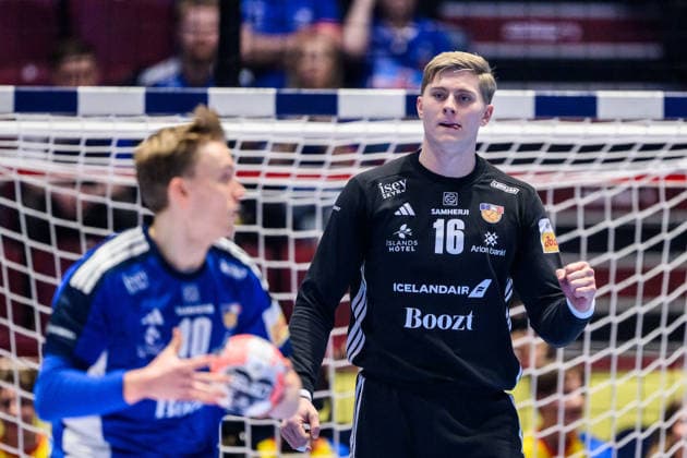 260123 Goalkeeper Viktor Hallgrimsson of Iceland during the EHF European Handball Championship main round match between Iceland and Croatia on January 23, 2026 in Malmö Photo Petter Arvidson BILDBYRAN kod PA PA1134 handball handball handball handballs em 2026 croatia croatia island iceland ehf european handball championship bbeng grappa33 jubel  Copyright: PETTERxARVIDSON BB260123PA005