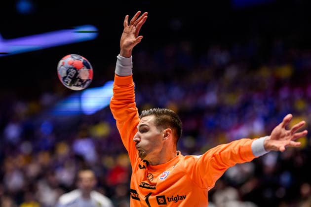 260123 Goalkeeper Dominik Kuzmanovic of Croatia during the EHF European Handball Championship main round match between Iceland and Croatia on January 23, 2026 in Malmö Photo Petter Arvidson BILDBYRAN kod PA PA1134 handball handball handball handballs em 2026 croatia croatia island iceland ehf european handball championship bbeng grappa33  Copyright: PETTERxARVIDSON BB260123PA006