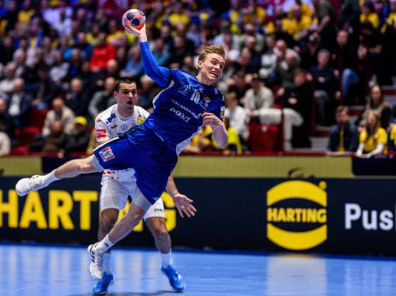 260123 Gisli Thorgeir Kristjansson of Iceland during the EHF European Handball Championship main round match between Iceland and Croatia on January 23, 2026 in Malmö Photo Petter Arvidson BILDBYRAN kod PA PA1134 handball handball handball handballs em 2026 croatia croatia island iceland ehf european handball championship bbeng grappa33  Copyright: PETTERxARVIDSON BB260123PA008