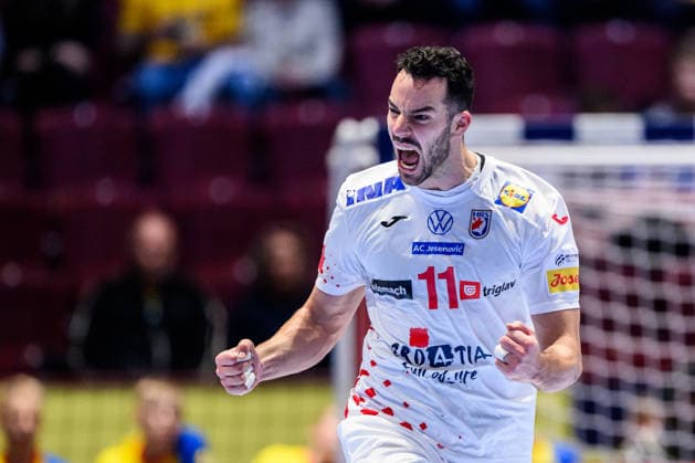 260123 Zvonimir Srna of Croatia during the EHF European Handball Championship main round match between Iceland and Croatia on January 23, 2026 in Malmö Photo Petter Arvidson BILDBYRAN kod PA PA1134 handball handball handball handballs em 2026 croatia croatia croatia island iceland ehf european handball championship bbeng grappa33 jubel  Copyright: PETTERxARVIDSON BB260123PA011