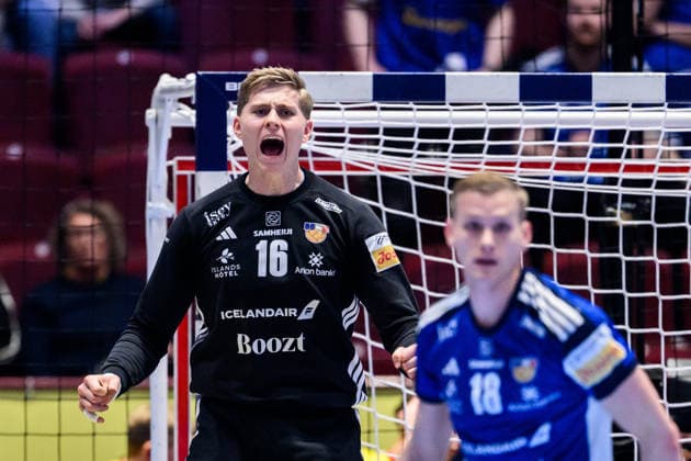 260123 Goalkeeper Viktor Hallgrimsson of Iceland celebrates during the EHF European Handball Championship main round match between Iceland and Croatia on January 23, 2026 in Malmö Photo Petter Arvidson BILDBYRAN kod PA PA1134 handball handball handball handballs em 2026 croatia croatia island iceland ehf european handball championship bbeng grappa33 jubel  Copyright: PETTERxARVIDSON BB260123PA015