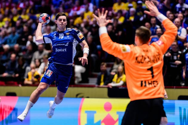 260123 Orri Freyr Thorkelsson of Iceland during the EHF European Handball Championship main round match between Iceland and Croatia on January 23, 2026 in Malmö Photo Petter Arvidson BILDBYRAN kod PA PA1134 handball handball handball handballs em 2026 croatia croatia island iceland ehf european handball championship bbeng grappa33  Copyright: PETTERxARVIDSON BB260123PA020