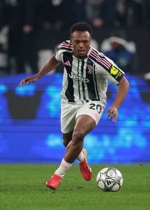Turin, Italy, 21st January 2026. Lois Openda of Juventus during the Juventus vs Benfica UEFA Champions League match at Allianz Stadium, Turin. Picture credit should read: Jonathan Moscrop Sportimage EDITORIAL USE ONLY. No use with unauthorised audio, video, data, fixture lists, club league logos or live services. Online in-match use limited to 120 images, no video emulation. No use in betting, games or single club league player publications. SPI_178_JM_JUVE_BENFICA_UCL SPI-4420-0176