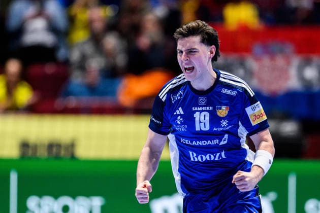 260123 Orri Freyr Thorkelsson of Iceland during the EHF European Handball Championship main round match between Iceland and Croatia on January 23, 2026 in Malmö Photo Petter Arvidson BILDBYRAN kod PA PA1134 handball handball handball handballs em 2026 croatia croatia island iceland ehf european handball championship bbeng grappa33 jubel  Copyright: PETTERxARVIDSON BB260123PA041