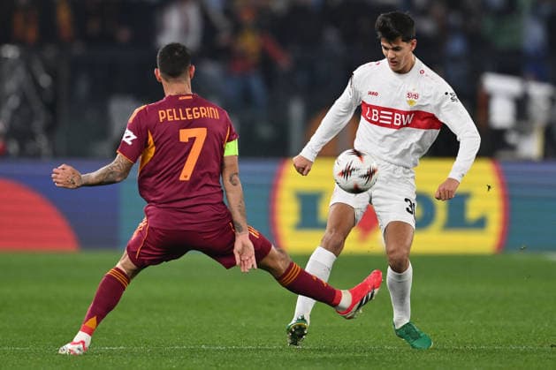 AS Roma v VfB Stuttgart - UEFA Europa League 2025 26 League Phase MD7 Lorenzo Pellegrini of A.S. Roma and Chema Andres of VfB Stuttgart 1893 are in action during the UEFA Europa League phase day 7 football match between A.S. Roma and VfB Stuttgart 1893 at the Olympic Stadium in Rome, Italy, on January 22, 2026. Rome Italy  Copyright: xDomenicoxCippitellix originalFilename:cippitelli-asromavv260122_npK3G.jpg