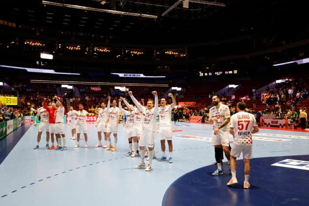 Croatia s team celebrates the victory over Iceland during the 2026 EHF European Men s Handball Championship the EHF Euro 2026 match between Iceland and Croatia, at Malmo Arena in Malmo, Sweden, on January 23, 2026 MALMÖ SWEDEN x10600x  Copyright: xAndreasxHillergren TTx EHF EURO 2026 ICELAND-CROATIA