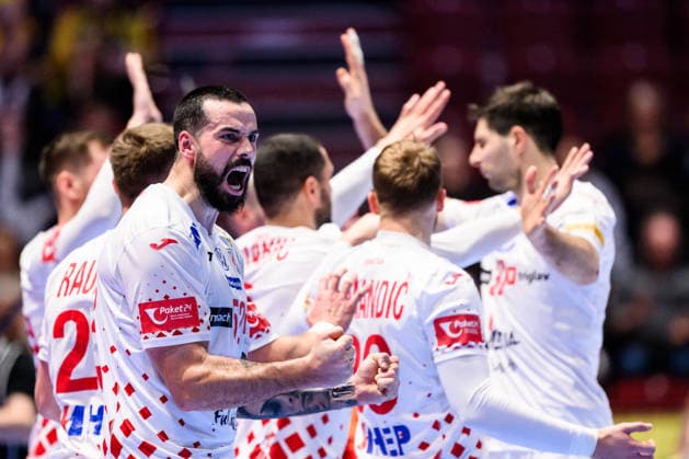 260123 Leon Susnja of Croatia celebrates after the EHF European Handball Championship main round match between Iceland and Croatia on January 23, 2026 in Malmö Photo Petter Arvidson BILDBYRAN kod PA PA1134 handball handball handball handballs em 2026 croatia croatia croatia island iceland ehf european handball championship bbeng grappa33 jubel celebrates  Copyright: PETTERxARVIDSON BB260123PA070