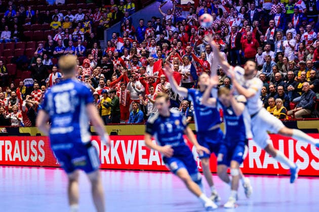 260123 Fans of Croatia during the EHF European Handball Championship main round match between Iceland and Croatia on January 23, 2026 in Malmö Photo Petter Arvidson BILDBYRAN kod PA PA1134 handball handboll handball handbolls em 2026 croatia kroatien island iceland ehf european handball championship bbeng grappa33  Copyright: PETTERxARVIDSON BB260123PA071