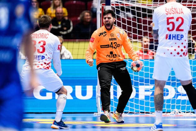 260123 Luka Cindric of Croatia celebrates during the EHF European Handball Championship main round match between Iceland and Croatia on January 23, 2026 in Malmö Photo Petter Arvidson BILDBYRAN kod PA PA1134 handball handball handball handballs em 2026 croatia croatia croatia island iceland ehf european handball championship bbeng grappa33 jubel celebrates  Copyright: PETTERxARVIDSON BB260123PA075