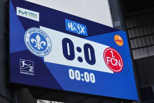 23 01 2026 Soccer Season 2025 2026 2 Soccer Bundesliga 19 Matchday SV Darmstadt 98 SVD D98 Lilien 1 FC Nürnberg FCN Club Sportfoto Zink DaMa xdaxmax DFL regulations prohibit any use of photographs as image sequences and or quasi video only for editorial use Symbolbild Symbolfoto Feature Impression Anzeigentafel 0 0