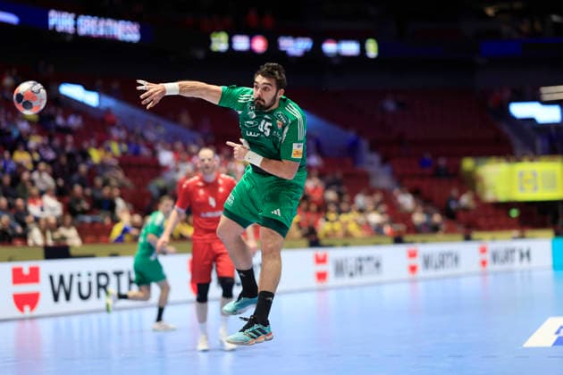 MALMÖ, SVERIGE 20260123 Hungary s Miklos Rosta in action during the 2026 EHF European Men s Handball Championship the EHF Euro 2026 match between Switzerland and Hungary, at Malmo Arena in Malmo, Sweden, on January 23, 2026 MALMÖ SVERIGE x10600x  Copyright: xAndreasxHillergren TTx EHF EURO 2026 SWITZERLAND-HUNGARY