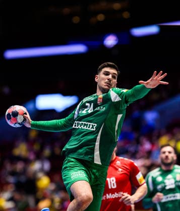 260123 Gergo Fazekas of Hungary during the EHF European Handball Championship main round match between Switzerland and Hungary on January 23, 2026 in Malmö Photo Petter Arvidson BILDBYRAN kod PA PA1135 handball handball handball handballs em 2026 croatia croatia island iceland ehf european handball championship bbeng switzerland schweiz ungern hungary  Copyright: PETTERxARVIDSON BB260123PA117
