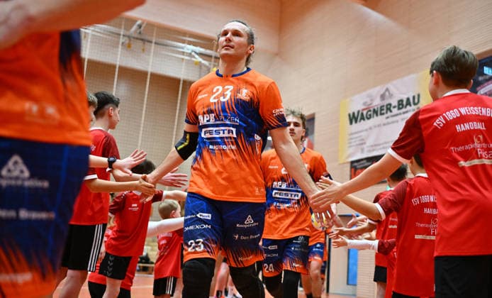 23 01 2026 Handball season 2025 2026 Test match friendly HC Erlangen HCE Talent Pilsen xwoxzix Jan Stehlik 23, Talent Pilsen runs in