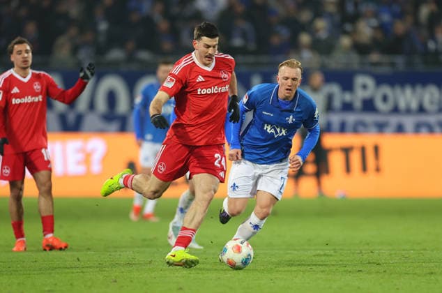 23 01 2026, Soccer 2 Bundesliga, SV Darmstadt 98 1 FC Nürnberg, emonline, emspor, despor, v l , Luka Lochoshvili 1 FC Nürnberg , Isac Lidberg SV Darmstadt 98 DFL DFB REGULATIONS PROHIBIT ANY USE OF PHOTOGRAPHS AS IMAGE SEQUENCES AND OR QUASI VIDEO xdcx Copyright: HMBxMedia Claus