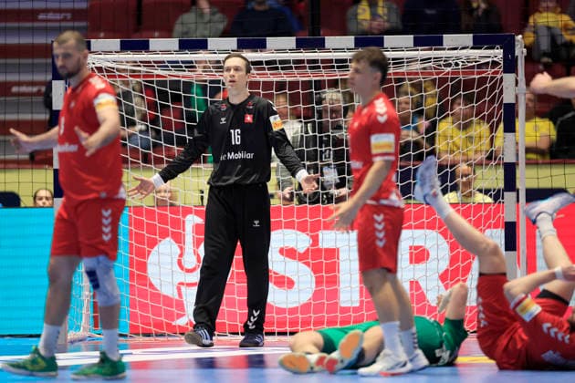 MALMÖ, SVERIGE 20260123 Switzerland s goalkeeper Nikola Portner in action during the 2026 EHF European Men s Handball Championship the EHF Euro 2026 match between Switzerland and Hungary, at Malmo Arena in Malmo, Sweden, on January 23, 2026 MALMÖ SVERIGE x10600x  Copyright: xAndreasxHillergren TTx EHF EURO 2026 SWITZERLAND-HUNGARY